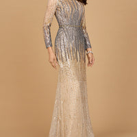 Mermaid, Beaded Long Sleeve Gown | 28886 - MANDOTOS INTERNATIONALDress