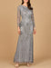 High Neck, Long Sleeve Beaded Gown | 28889