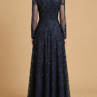 Long Sleeve High Neck Gown | 28904
