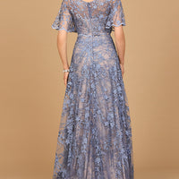 Elegant Cape Sleeve A-line Gown