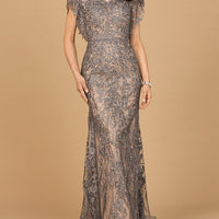 Cap Sleeve Mermaid V-neck Gown - MANDOTOS INTERNATIONALDress