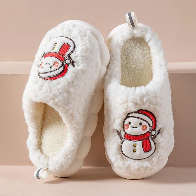 Snowman Slippers - Winter Plush Anti-Slip Couple Home Shoes - MANDOTOS