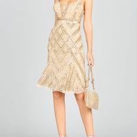 Lara 28860 - Beaded Flounce Dress