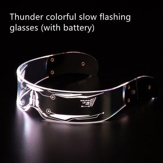 LED Luminous Glasses Party Bar Disco Punk Glasses Futuristic Style Festival Goggles Decoration Gifts - MANDOTOS