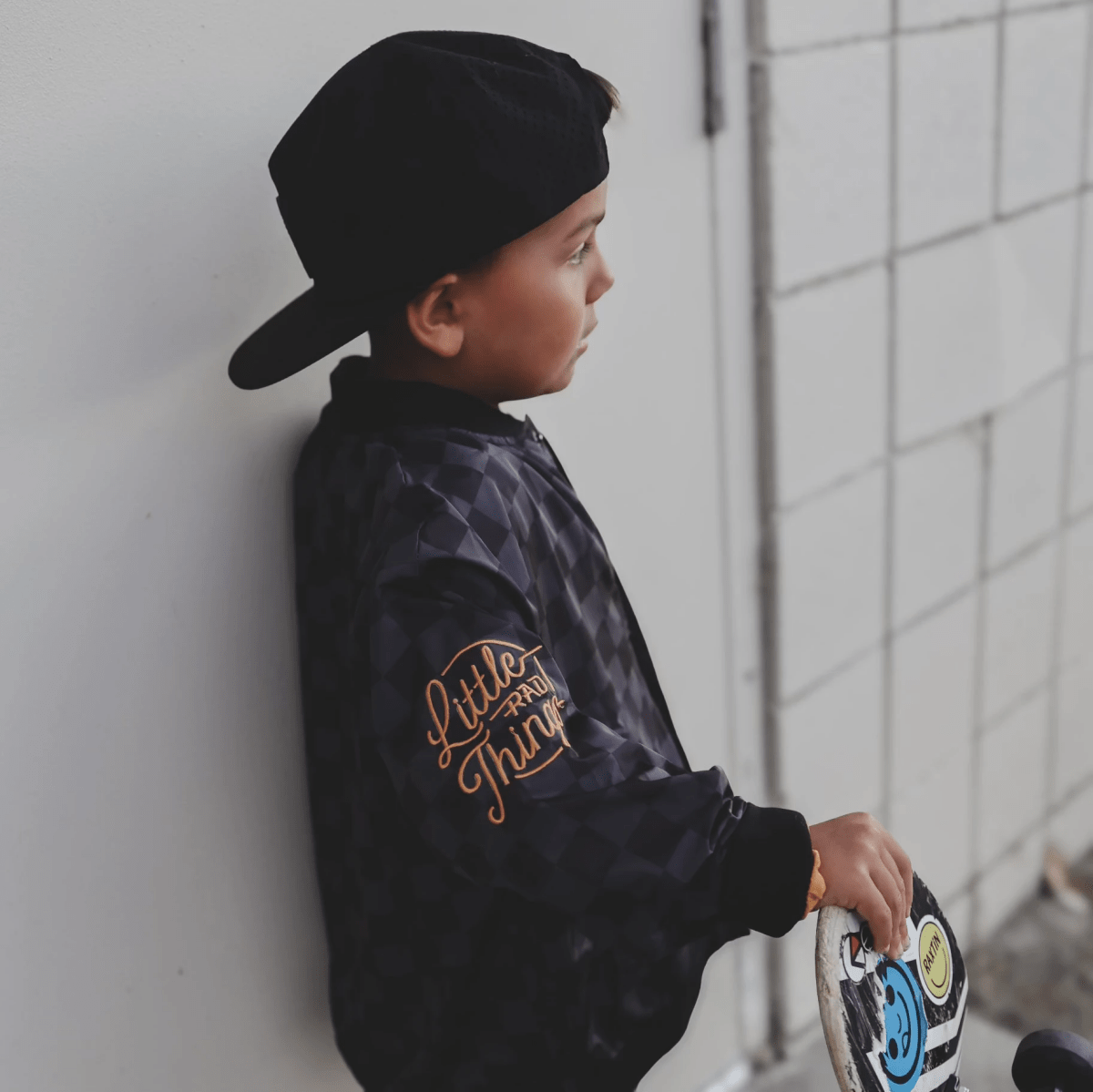 KIDS WATERPROOF LETTERMAN JACKET - CHECKERS LITTLE RAD THINGS