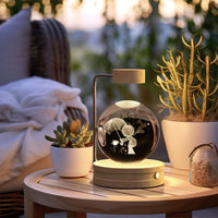 Crystal Ball Cosmic Dinosaur Indoor Night Light USB Power Warm Bedside Light Birthday Gift Night Lamp MANDOTOS