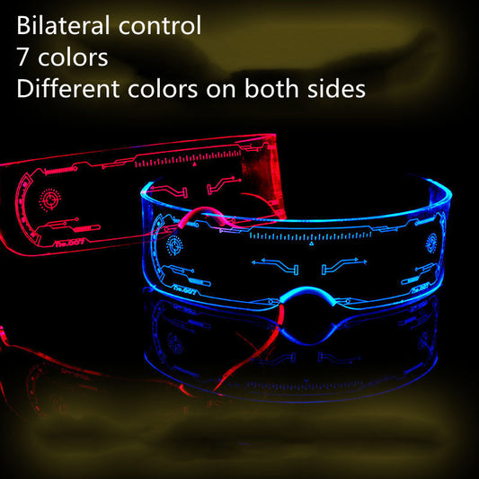 LED Luminous Glasses Party Bar Disco Punk Glasses Futuristic Style Festival Goggles Decoration Gifts - MANDOTOS
