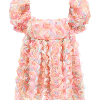 Ladies' Blush Floral Puff Sleeve Mini