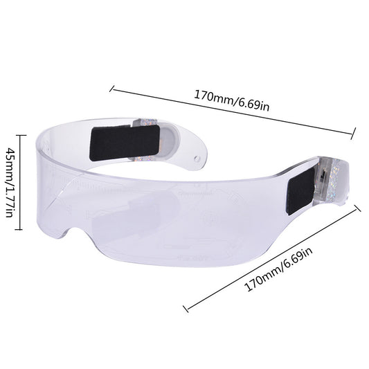 LED Luminous Glasses Party Bar Disco Punk Glasses Futuristic Style Festival Goggles Decoration Gifts - MANDOTOS