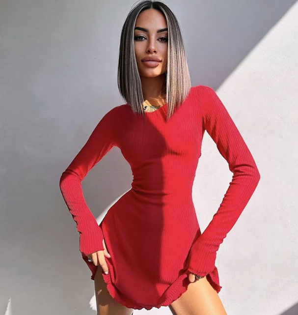 Tie Waist Pullover Dress