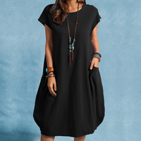 Ladies' Autumn Breeze Cotton-Linen Dress