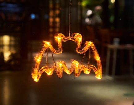 Halloween Window Hanging LED Lights Spider Pumpkin Hanging Ghost Horror Atmosphere Lights Holiday Party Decorative Lights Home Decor - MANDOTOS