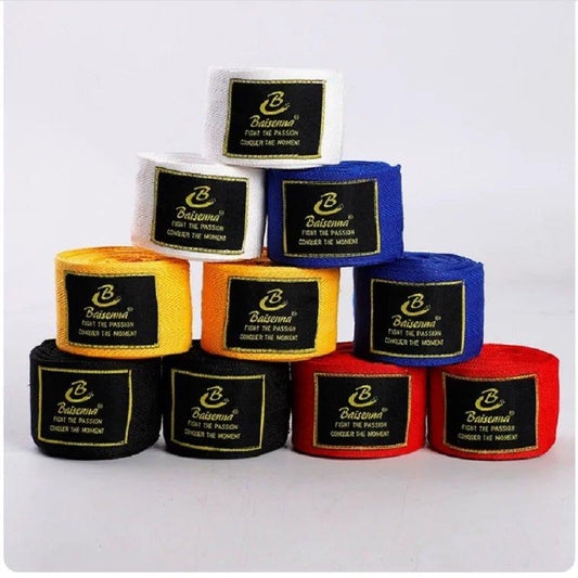 2PCS 1.5/2/3/5M Boxing Training Bandages Cotton Sports Bandages Sanda Kick Boxing Mma Hand Gloves Wraps Belt Boxing Sports Strap - MANDOTOS