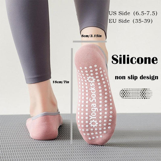 3 Pairs Yoga Socks For Women Non-Slip Grips Straps For Added Balance And Stability Ideal For Pilates Pure Barre Ballet Dance Barefoot Workout - MANDOTOS
