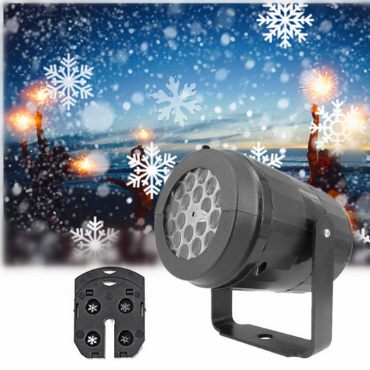 Christmas Party Lights Snowflake Projector Light Led Stage Light Rotating Xmas Pattern Outdoor Holiday Lighting Garden Christmas Decor - MANDOTOS