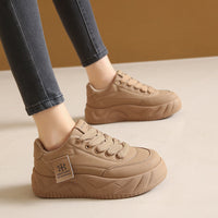 Color Block Height Increasing Sneakers – Lace-Up Low Top