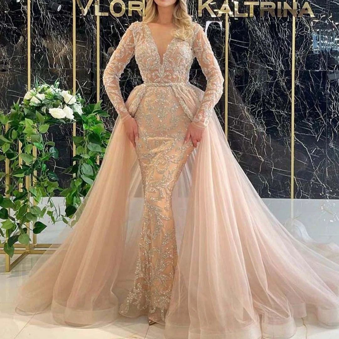 French Style Simple Long-sleeved Style Wedding Dress MANDOTOS