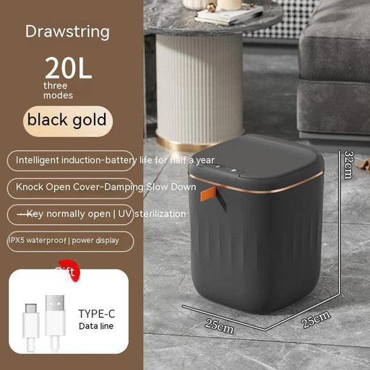 Smart Trash Can with Automatic Opening and Multiple Functions - White ABS Material - MANDOTOS