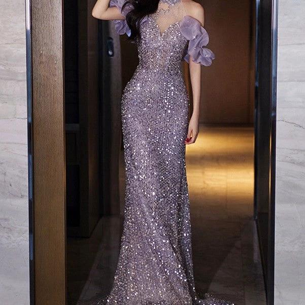 Evening Gown Women's Halter French Style MANDOTOS
