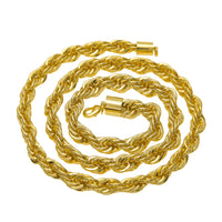 Men's hip-hop gold-plated European and American necklace fashion high sense 1cm thick twist necklace twisted rope chain a generation of hair
