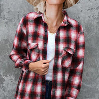Plaid Shirt Women Spring Mid - length Loose Blouse Turndown Collar Shirt Clothing - MANDOTOS INTERNATIONAL0