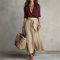 Button-Down Shirt & Straight Skirt Two-Piece Set - MANDOTOS INTERNATIONALTwo-Piece Set