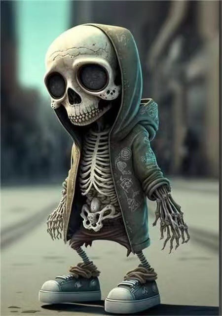 Halloween Cool Skeleton Figurines Halloween Skeleton Doll Resin Ornament Home Decor - MANDOTOS