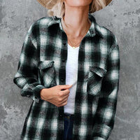 Plaid Shirt Women Spring Mid - length Loose Blouse Turndown Collar Shirt Clothing - MANDOTOS INTERNATIONAL0