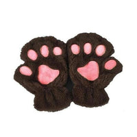 Winter Lovely Half Cover Paw Bear Cat Claw Gloves Short Finger MANDOTOS