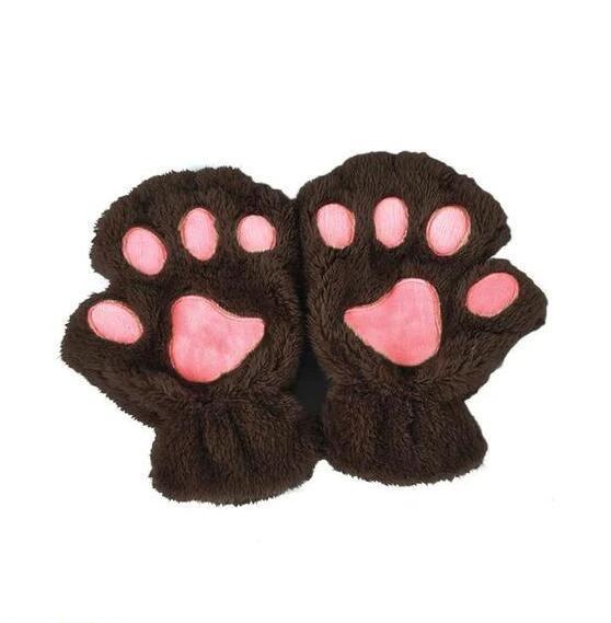 Winter Lovely Half Cover Paw Bear Cat Claw Gloves Short Finger MANDOTOS