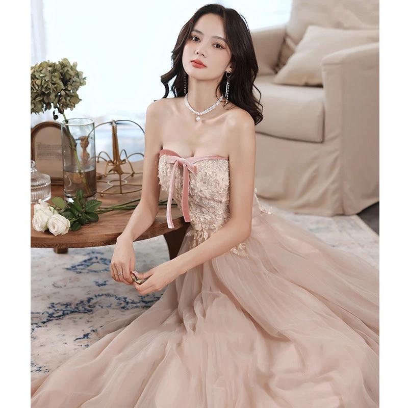 Elegant Tube Lace Sequined Ball Gown Pageantry Gown Prom gown MANDOTOS