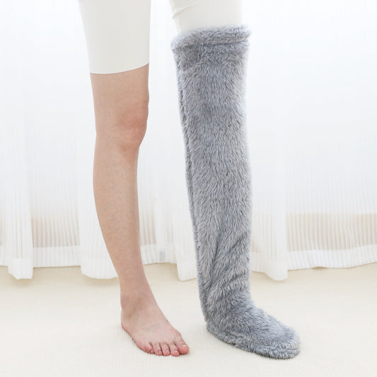 Over Knee High Fuzzy Long Socks Winter Warm Cold Leg Knee Joint Cold-proof Stockings Home Floor Sleeping Socks - MANDOTOS