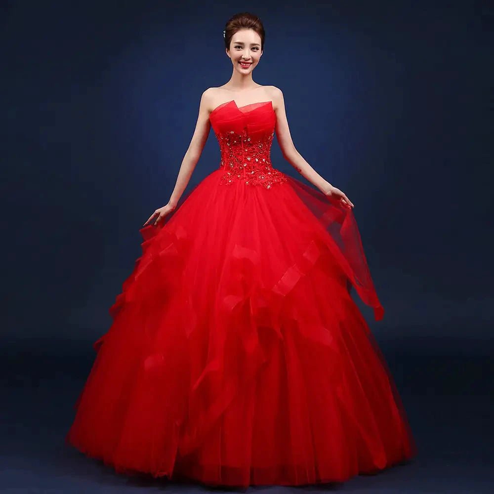 Elegant One - Shoulder Bridal Gowns - MANDOTOS INTERNATIONAL