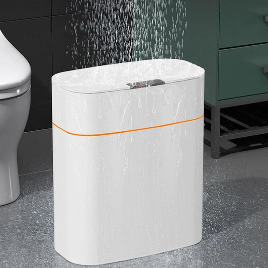 Smart Trash Can with Automatic Opening and Multiple Functions - White ABS Material - MANDOTOS