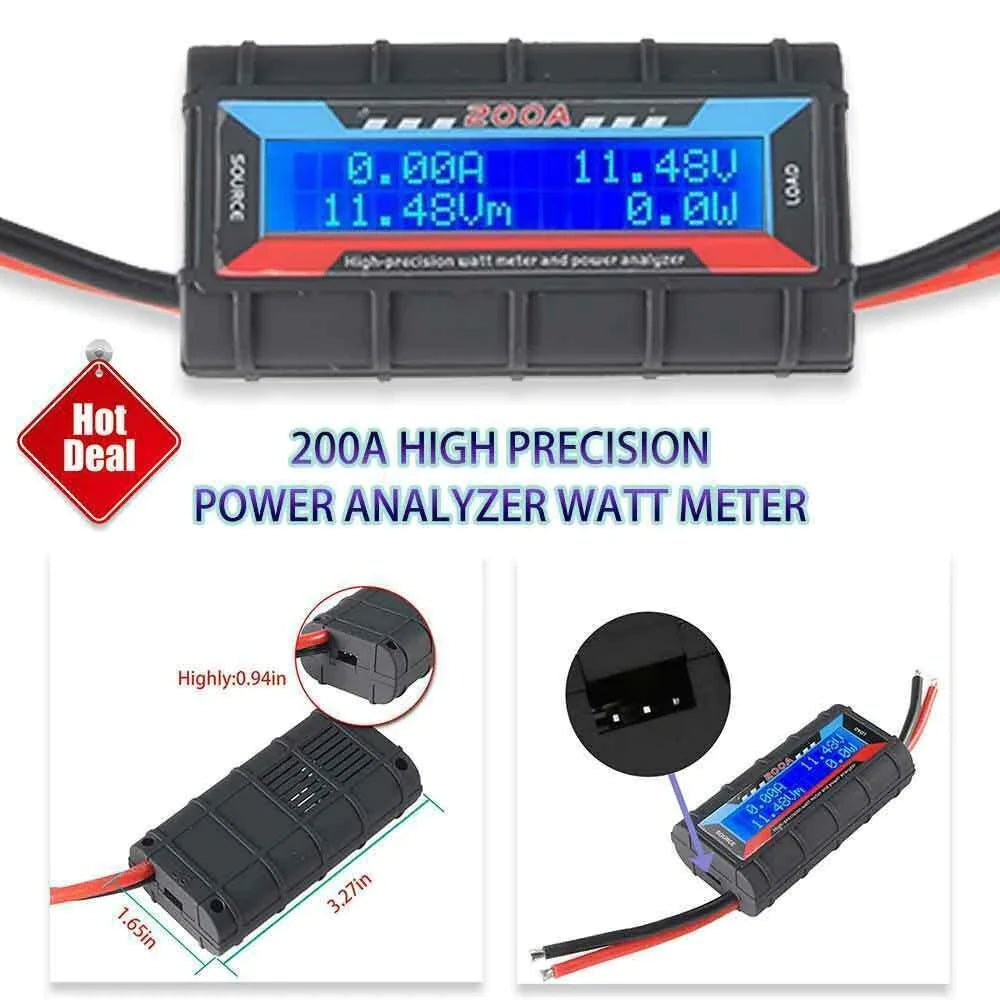 200A DC LCD Power Analyzer for RC Battery and Solar - MANDOTOS INTERNATIONAL
