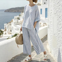 3D Print Batwing Sleeve Two-Piece Set – Loose T-Shirt & Straight-Leg Pants - MANDOTOS INTERNATIONALTwo-Piece Set