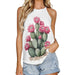 Soft and Stylish Sleeveless Round Neck Top in Polyester-Spandex Blend - Tanks & Camis