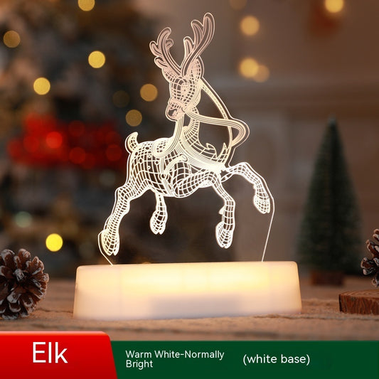 Christmas Decoration 3D Lamp Acrylic LED Night Lights New Year Valentines Day Christmas Kids Gift Christmas Ornaments - MANDOTOS