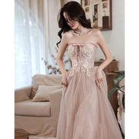 Elegant Tube Lace Sequined Ball Gown Pageantry Gown Prom gown MANDOTOS