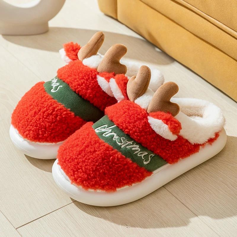Mandotos Christmas Elk Slippers Cozy Winter Home Slippers - MANDOTOS