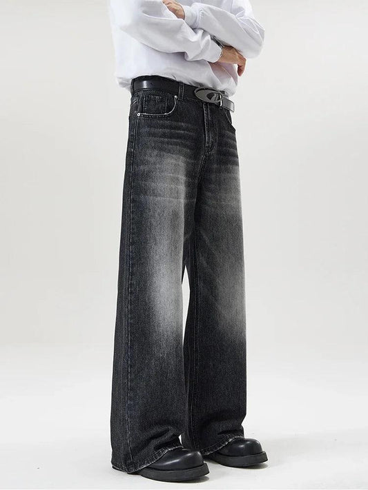 4 Colors Autumn Vintage Distressed Men's Baggy Straight Jeans Fashion Korean High Street Denim Pants Streetwear Male Trousers - MANDOTOS