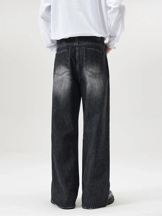 4 Colors Autumn Vintage Distressed Men's Baggy Straight Jeans Fashion Korean High Street Denim Pants Streetwear Male Trousers - MANDOTOS