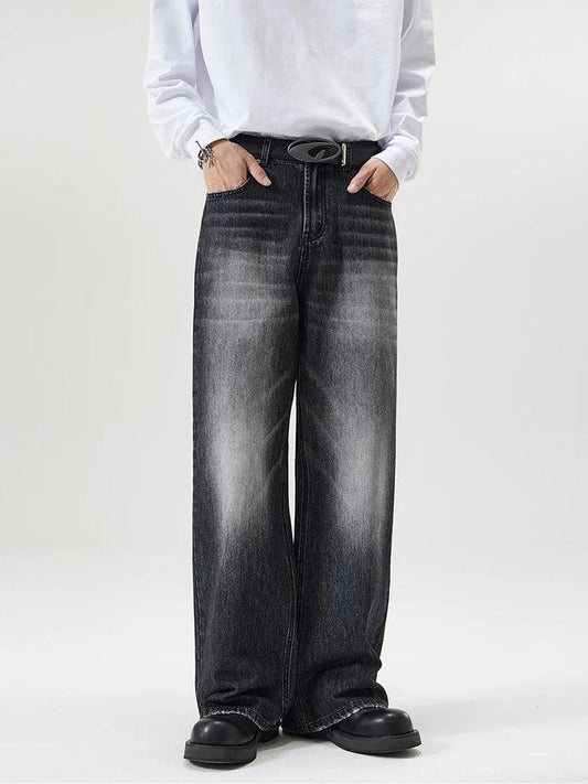 4 Colors Autumn Vintage Distressed Men's Baggy Straight Jeans Fashion Korean High Street Denim Pants Streetwear Male Trousers - MANDOTOS