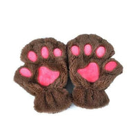 Winter Lovely Half Cover Paw Bear Cat Claw Gloves Short Finger MANDOTOS