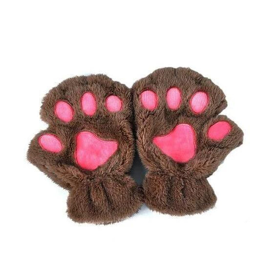 Winter Lovely Half Cover Paw Bear Cat Claw Gloves Short Finger MANDOTOS