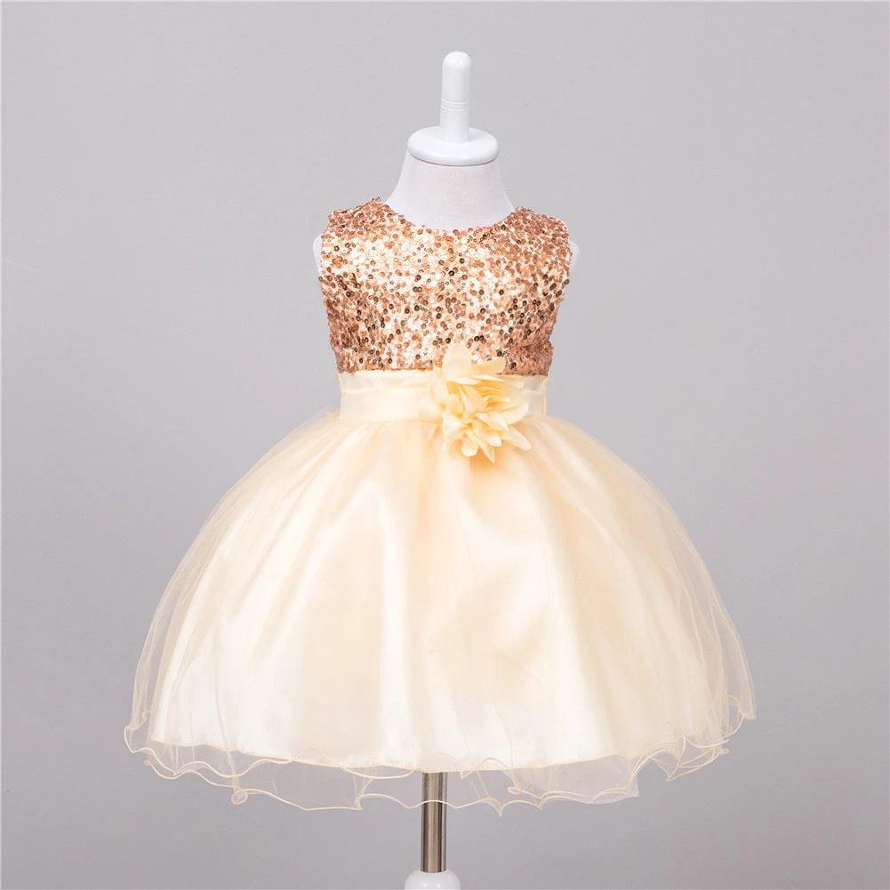 Baby Sequin Dress Flower Girl Wedding Princess Dress MANDOTOS