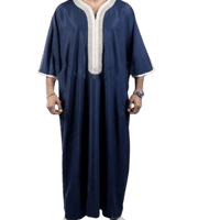 Elegant Men's Black Linen Robe - MANDOTOS INTERNATIONAL