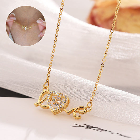 Valentines Day Gift New Titanium Steel Necklace Fashion New Love Smart Necklace Female Clavicle Chain Fashion Jewelry Woman - MANDOTOS