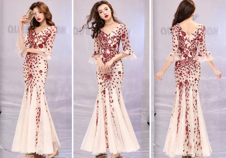 Banquet evening dress princess slim dress MANDOTOS