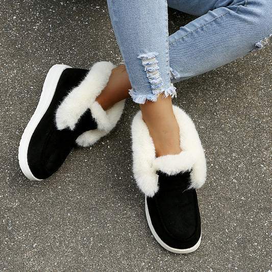 Snow Boots Warm Winter Shoes Plush Fur Ankle Boots Women - MANDOTOS